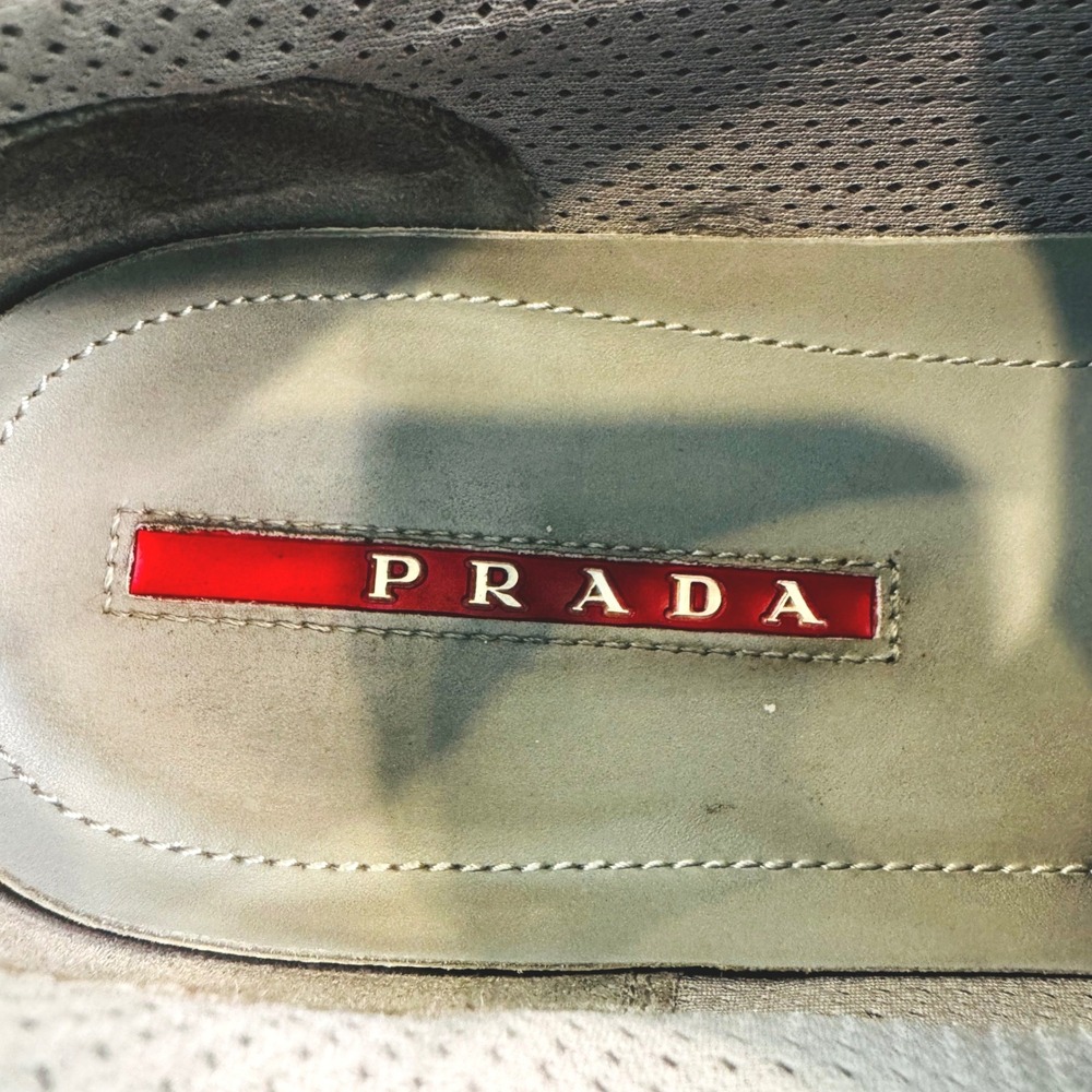 Prada Americas Cup Men 12 Red Leather Sneaker Low Top Trainers Athleisure Sporty - Picture 11 of 14